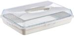Dünya Plastik Műanyag süteménytartó záró tetővel hordozható 45 x 31 x 10 cm krém (30307-krém)