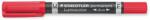 STAEDTLER Alkoholos marker, 0, 6/1, 5 mm, kúpos, kétvégű, STAEDTLER "Lumocolor® duo 348", piros (TS3482) - pritone
