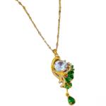 HARAHU Colier EM-23310 - Aur/Verde KP23310