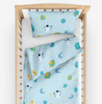 Goldea gyermek pamut ágyneműhuzat kiságyba - űrhajósok az űrben 110 x 125 és 35 x 55 cm