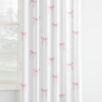 Goldea gyerek pamut függöny - rózsaszín masnik 220x150 cm