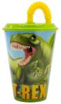  Dinoszaurusz T-Rex szívószálas pohár, műanyag 430 ml (STF26230) - sandori