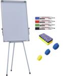 Viamond Pachet Flipchart magnetic, 70x100 cm Premium, inaltime ajustabila + accesorii: markere, burete, magneti (7 ani Garantie) (981152921)
