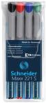 Schneider SET 4 MARKER NEPERMANENT OHP SCHNEIDER MAXX 221S, 0, 4 mm (2344) - officeclass