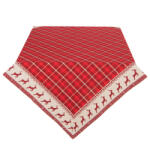 Clayre & Eef Fata de masa din bumbac crem rosu model Reni 150x150 cm (NOC15) Fata de masa