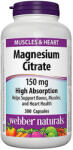 Webber Naturals Magnesium Citrate 150 mg High Absorption / 300 Caps