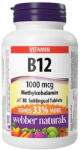 Webber Naturals Vitamin B12 (Methylcobalamin) 1000 mcg / 80 Sublingual Tabs