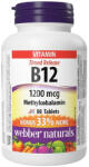 Webber Naturals Vitamin B12 (Methylcobalamin) 1200 mcg / 80 Tabs