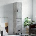 vidaXL Висок шкаф, бетонно сив, 34, 5x34x180 см, инженерно дърво (3198853)