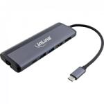 InLine Docking Station InLine USB type C la HDMI 8K30Hz/Displayport/2xUSB-A/Gigabit LAN/micro SD+SD 100W Gri (IL33278B)