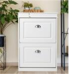 Kring Liv cipőtartó, 53x24x82 cm, 2 tárolóhely, MDF, fehér