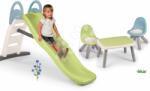 Smoby Set tobogan cu dublu val și loc de stat Toboggan Life Smoby lungimea suprafeței de alunecare 200 cm cu apă și măsuță cu 2 scăunele KidChair (SM820405-27)