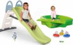Smoby Set tobogan cu dublu val și nisipar cu capac Toboggan Life Smoby lungmea suprafeței de alunecare 200 cm cu apă și 3 bărci (SM820405-24)