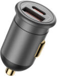 BLUEO - Autós töltő - USB-A, Type-C, 35W - Szürke