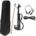  Csendes elektromos hegedű 4/4, tömör fekete fa