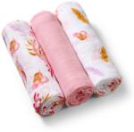 BabyOno BabyOno, Natural Bamboo, scutece din fibra naturala de bambus, 70x70 cm, 3 buc. , roz
