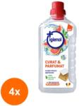Igienol Set 4 x Detergent Pardoseli, Parfum de Portocale Rosii, Igienol, 1 l (ROC-4xCOR1021307MF)