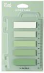 Deli Index autoadeziv plastic 44x12 mm, 5 culori + rigla, verde, DELI NUSIGN (DLENS356-GR)