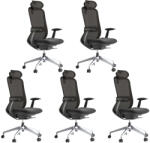 Mercury 5PACK Ergonomikus irodai szék BESSEL fekete műanyag, fekete (5 db)