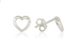 Ezüst fülbevaló bedugós keret apró szív