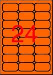 APLI Etikett, 64x33, 9 mm, színes, kerekített sarkú, APLI, neon narancs, 480 etikett/csomag (20 lap) (LCA2871)