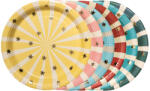  Circus Stripes tányérok, 18x18 cm, mix (1 pkt / 6 db. ) (TPP96)
