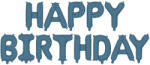  Fóliás léggömb Boldog születésnapot, 340x35cm, sötétkék (FB6T-074)