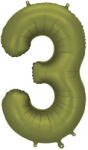  3'' számú fólia lufi, 86 cm, olíva (FB1S-3-097)