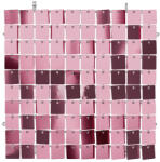  Flitteres háttérpanel, négyzet alakú, világos rózsaszín, 30x30 cm (PAN1M-081J)