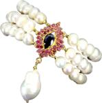 Frumoasa Venetiana Bratara argint safir perle (C3003)
