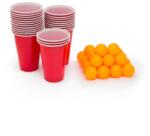 Flippy Joc de Baut BEER PONG, Flippy, Set din 12 Mingi de Tenis si 12 Pahare Reutilizabile, Joc Interactiv pentu Adulti, Albastru Rosu (teo-161488) Joc de societate