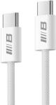 BLUEO - Adatkábel - Type-C to Type-C, Gyors töltés, Fonott, 2m - Fehér