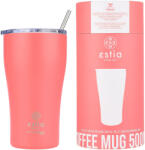 Estia Home Art Coffee Mug Save The Aegean Reciclabil Pahar Termos Oțel inoxidabil Fără BPA 500ml Fusion Coral cu Pai 01-23164 (01-23164)