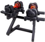 inSPORTline Állítható egykezes súlyzó szett inSPORTline DuraBell® 6, 5-24, 5 kg állvánnyal (25786+25848)