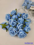  Rózsa selyemvirág fej 6 cm - Világos Kék 814