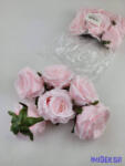  Rózsa selyem fej nyílott 10 cm - Rózsaszín