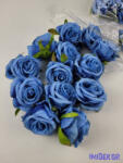  Rózsa selyemvirág fej 6 cm - Kék 817