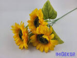  Napraforgó 3 fejes szálas selyemvirág 63cm