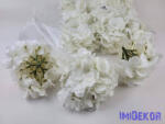  Hortenzia selyemvirág fej dús 54v. 17 cm - Ekrü