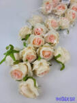  Rózsa selyemvirág fej 6 cm - Krém-Barack 1000