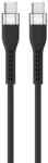 Well Cablu USB-C - USB-C, 1m, silicon, negru, cutie, Well (CABLE-USBC/USBC-1BK08-WL)