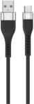 Well Cablu USB 2.0 A tata - USB-C, 1m, silicon, negru, Well (CABLE-USB/USBC-1BK08-WL)