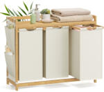 SONGMICS Bambusz szennyeskosár 3 rekesszel, 3x50 L (RLH115W01)