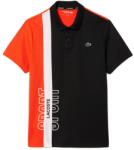 Lacoste Tricouri polo bărbați Lacoste Regular Fit Recycled Knit Tennis - black/orange/white (DH1092-00-LIZ)