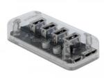 Delock Külső 3.0 USB hub 4 porttal, átlátszó (DL64087) (DL64087)