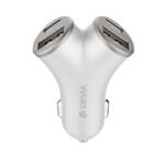 DEVIA EXTREME METAL autós töltő 2 USB+2 Type-C aljzat (48W, PD gyorstöltő 3.0) EZÜST (ST112537) (ST112537)