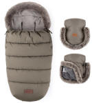 PETITEMARS PETITE&MARS Téli szett Comfy 4in1 bundazsák + kézmelegítő kesztyű babakocsira Furry Mocha Mousse