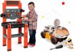 Smoby Set bancă de lucru Black+Decker Smoby cu 79 de accesorii şi joc de construit mașinuță spațială cu o figurină astronaut (SM360700-10) Set bricolaj copii