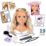 Smoby Cap de pieptănat pentru coafor cu păr blond My Beauty Blonde Styling Head Smoby realizarea coafurilor cu 19 accesorii de la 3 ani (SM320317)
