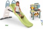 Smoby Set tobogan cu dublu val și bucătărie de grădină Toboggan Life Smoby lungimea suprafeței de alunecare 200 cm cu apă (SM820405-48)
